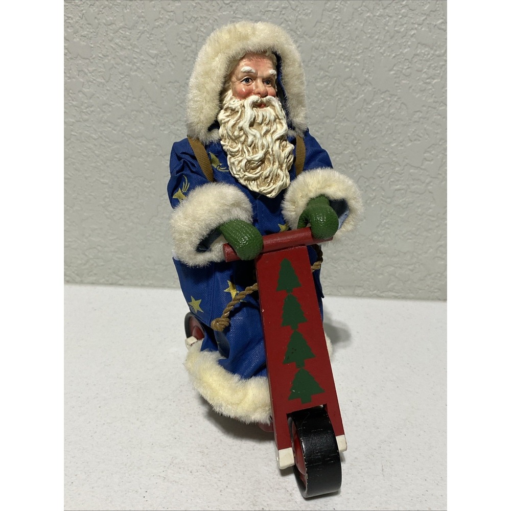 VTG 1993 Possible Dreams Clothtique Santa Figurine Just Scooting Along Christmas